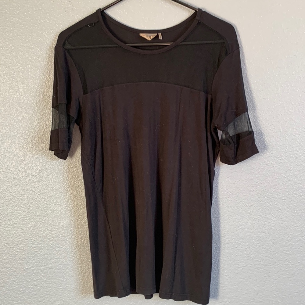 Black Tee with Mesh